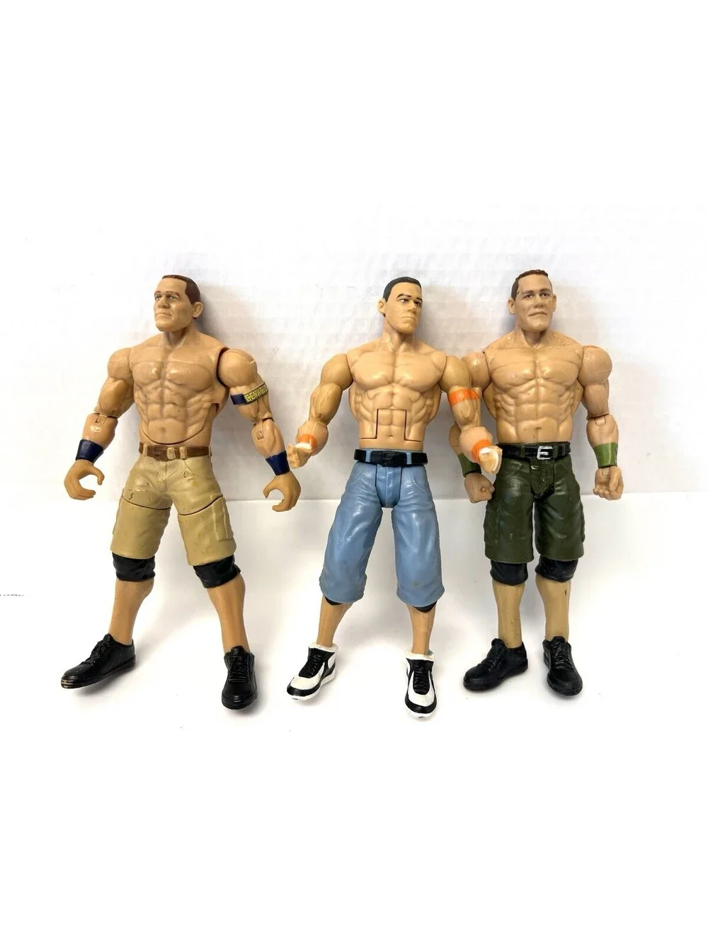 Lot of 3 John Cena Wrestling Action Figures WWE 2107 2010 2013